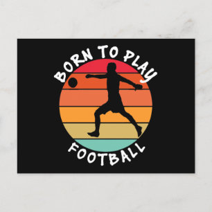 Cartes Pour Fêtes Annuelles Retro Est Né Pour Jouer Au Football