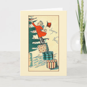 Cartes Pour Fêtes Annuelles Retro French Joyeux Noël Christmas Card