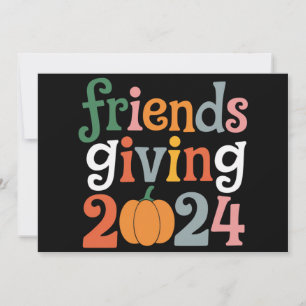 Cartes Pour Fêtes Annuelles Retro Friends Giving 2024 Action de grâce d'automn