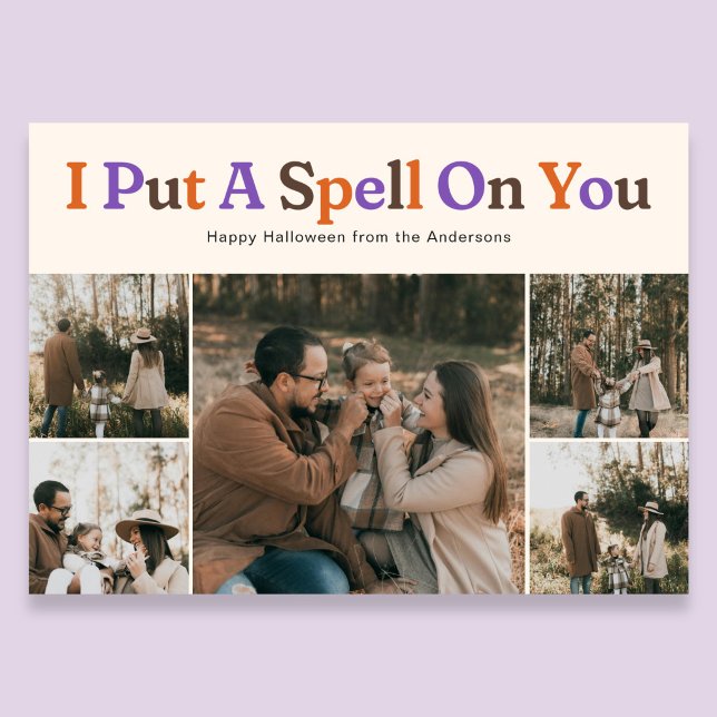 Cartes Pour Fêtes Annuelles Retro Funny I Put A Spell Halloween Photo (Créateur téléchargé)