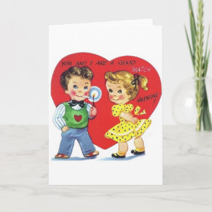 Cartes Pour Fêtes Annuelles Retro Good Match Valentine's Day Card