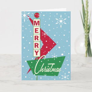 Cartes Pour Fêtes Annuelles Retro Googie Merry Christmas Card