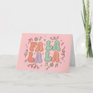 Cartes Pour Fêtes Annuelles Retro Groovy Fa La La Joyeux Noël