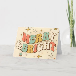 Cartes Pour Fêtes Annuelles Retro Groovy Joyeux Noël Lumineux