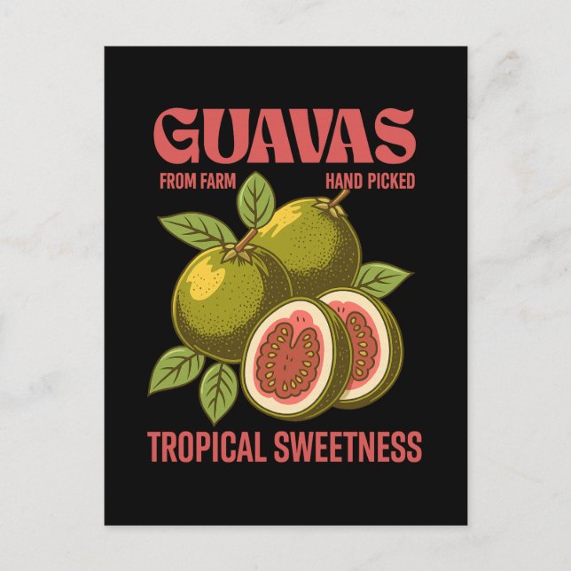 Cartes Pour Fêtes Annuelles Retro Guavas Fruit Commercial Graphisme Art Style (Devant)