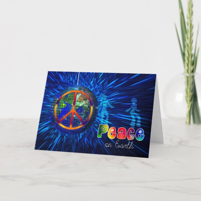 Cartes Pour Fêtes Annuelles Retro Hippie Paix sur Terre Tie Die (Devant)