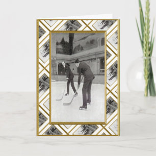 Cartes Pour Fêtes Annuelles Rétro hockey sur glace