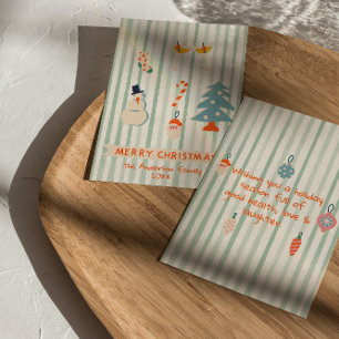 Cartes Pour Fêtes Annuelles Retro Illustré couleur Noël non photo