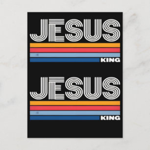 Cartes Pour Fêtes Annuelles Rétro Jésus roi chrétien