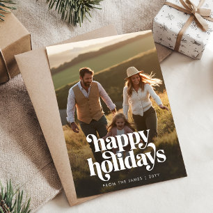 Cartes Pour Fêtes Annuelles Retro Joyeuses Fêtes de Noël Photo verticale