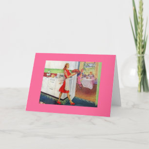 Cartes Pour Fêtes Annuelles Rétro-ménagère à Thanksgiving