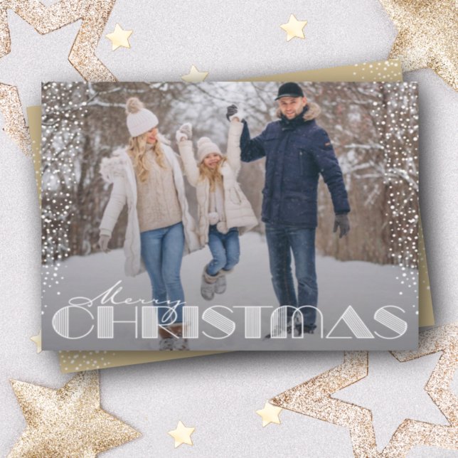 Cartes Pour Fêtes Annuelles Retro Merry Christmas Typographie (Créateur téléchargé)