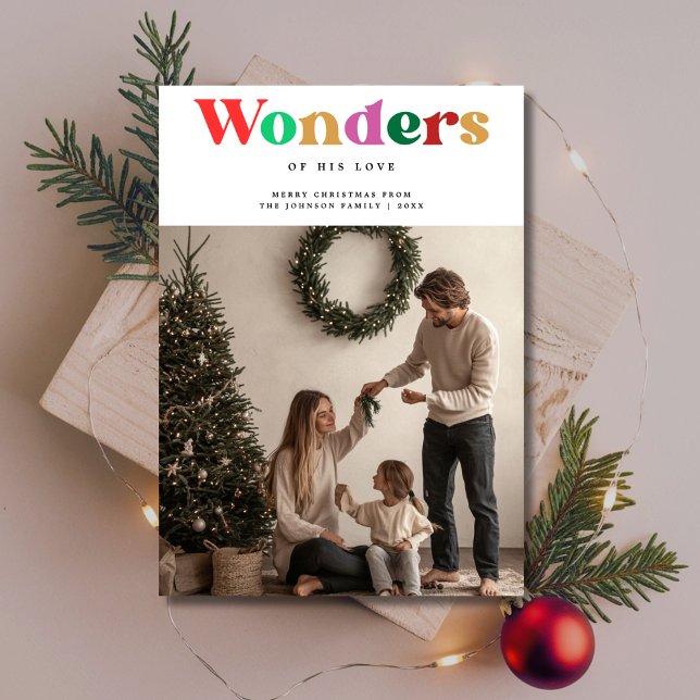 Cartes Pour Fêtes Annuelles Retro Merveilles De Son Amour Noël Spirituel (Créateur téléchargé)