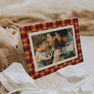 Cartes Pour Fêtes Annuelles Retro Mid Century Joyeux vacances Photo