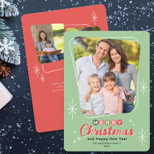 Cartes Pour Fêtes Annuelles Retro Midsiècle Moderne 3 Photos Noël