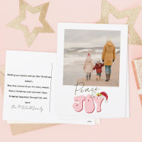 Rétro minimal rose 1 photo Paix Joie Noël