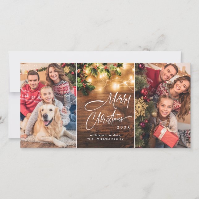 Cartes Pour Fêtes Annuelles Retro Mistletoe Rustic Joyeux voeux de Noël (Devant)