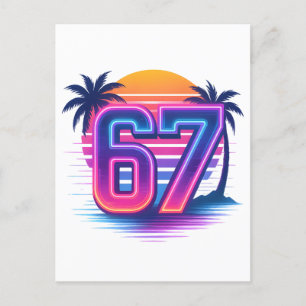 Cartes Pour Fêtes Annuelles Retro Neon 67 Esthétique