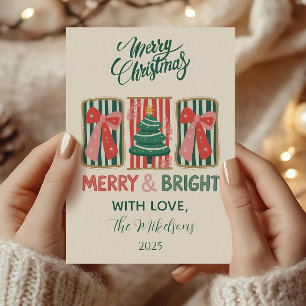 Cartes Pour Fêtes Annuelles Rétro Noël joyeux et lumineux
