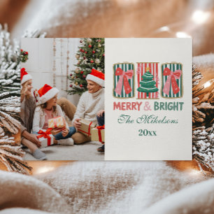 Cartes Pour Fêtes Annuelles Retro Noël Merry & Bright
