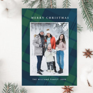 Cartes Pour Fêtes Annuelles Rétro Noël Plaid Un Accueil Photo