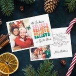 Cartes Pour Fêtes Annuelles Retro nous croyons en la famille de Noël du Père N<br><div class="desc">Répandez la joie,  l'amour,  et une arrosée de joie de vacances et apportez une vibe vintage à votre plus proche et chère avec cette carte de Noël rétro. Customisez-le avec trois de vos photos de famille préférées qui capturent la magie de la saison.</div>