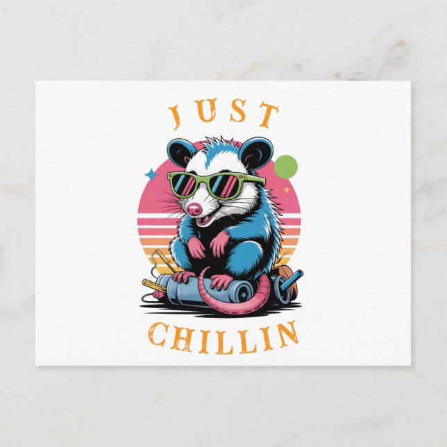 Cartes Pour Fêtes Annuelles Rétro Opossum Autre Salutation (Devant)