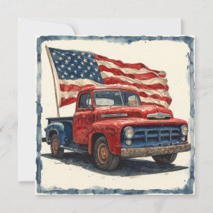 Cartes Pour Fêtes Annuelles Retro Patriot Auto : Vintage gloire