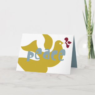 Cartes Pour Fêtes Annuelles Retro Peace & Joy Dove Card
