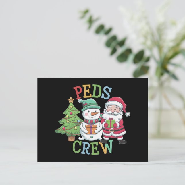 Cartes Pour Fêtes Annuelles Retro Peds Crew Noël Pédiatrie Infirmière Infirmiè (Debout devant)