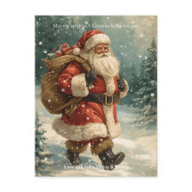 Rétro Père Noël Classique Photo Personnalisée Noël
