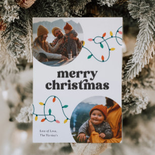 Cartes Pour Fêtes Annuelles Retro Photo Merry Christmas Card