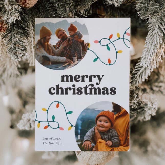 Cartes Pour Fêtes Annuelles Retro Photo Merry Christmas Card (Créateur téléchargé)