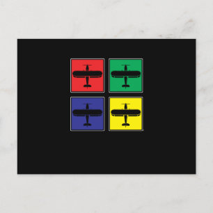 Cartes Pour Fêtes Annuelles Retro Pop Art Airplane Aircraft Mechanic Aviator