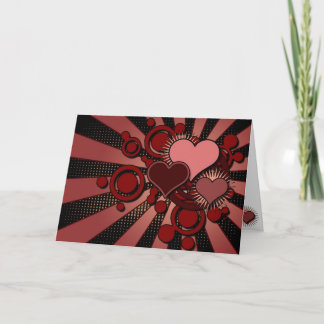 Cartes Pour Fêtes Annuelles Rétro Saint-Valentin rouge de coeurs