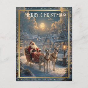 Cartes Pour Fêtes Annuelles Retro Santa Adresse personnalisée Photo Noël class