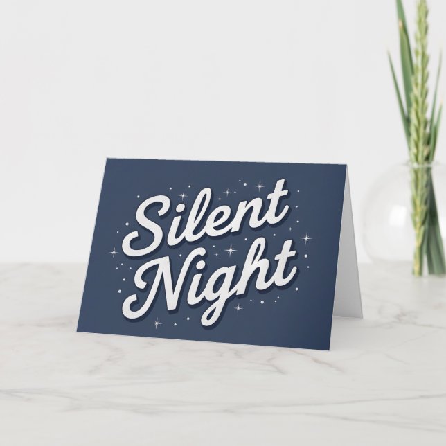 Cartes Pour Fêtes Annuelles Rétro Script Joyeux Noël de Silent Night (Devant)