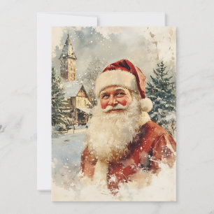 Cartes Pour Fêtes Annuelles Rétro Simple Vintage Noël Père Noël
