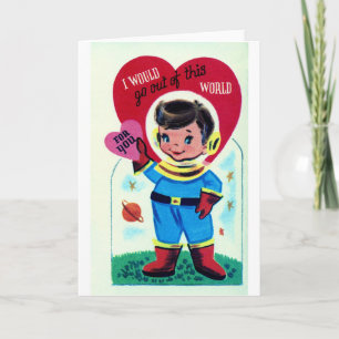 Cartes Pour Fêtes Annuelles Retro Space Valentine