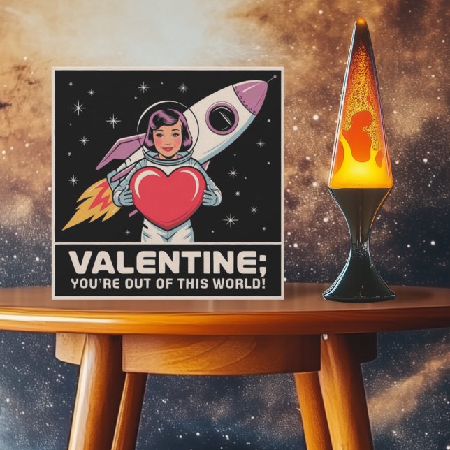 Cartes Pour Fêtes Annuelles Retro Space Valentine You’re Out Of This World (Créateur téléchargé)