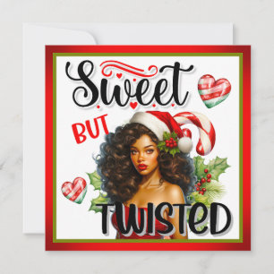 Cartes Pour Fêtes Annuelles Rétro Sucré mais Noël Pin-Up Tordu