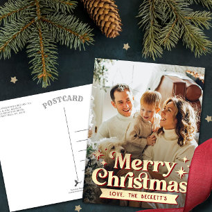 Cartes Pour Fêtes Annuelles Retro Super Joyeux Noël Photo