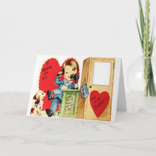 Cartes Pour Fêtes Annuelles Retro Téléphone Valentine's Day Card