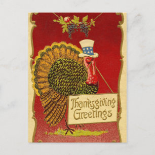 Cartes Pour Fêtes Annuelles Rétro Thanksgiving Turquie