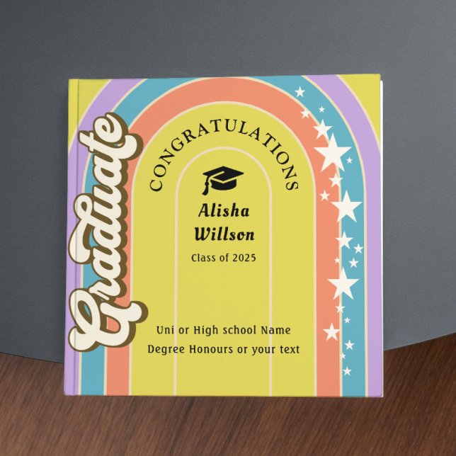 Cartes Pour Fêtes Annuelles Retro Uni Grad | félicitations | photo | carré (Créateur téléchargé)