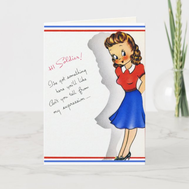 Cartes Pour Fêtes Annuelles Retro US Military Valentine's Day Card (Devant)
