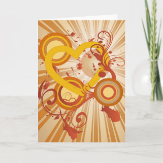 Cartes Pour Fêtes Annuelles Retro Valentine Heart Grunge