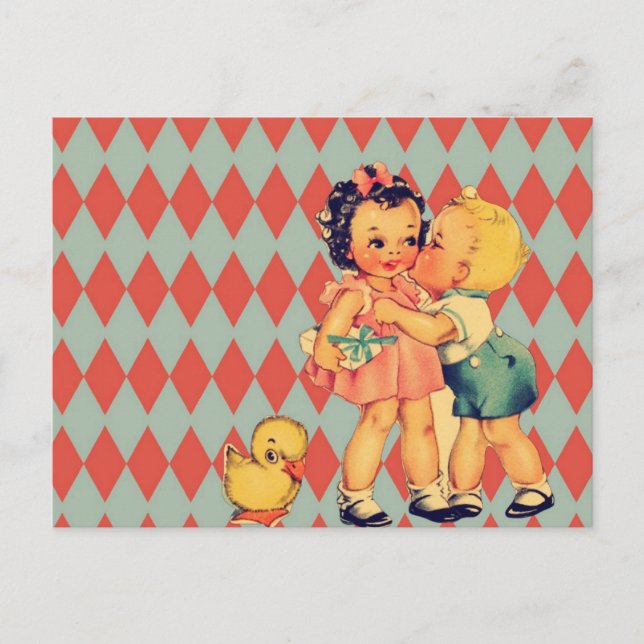 Cartes Pour Fêtes Annuelles Rétro Valentine Kitsch Vintage (Devant)