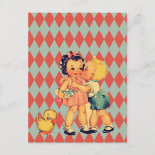 Cartes Pour Fêtes Annuelles Retro Valentine Kitsch Vintage Kids
