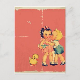 Cartes Pour Fêtes Annuelles Retro vieille école Valentine Kitsch Vintage